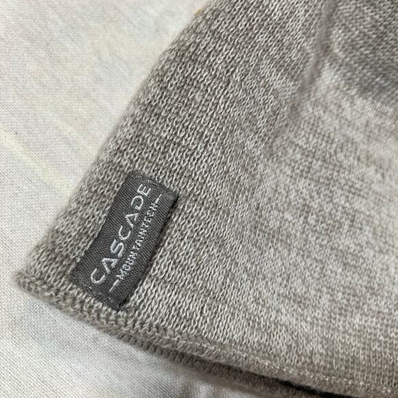 Cascade Mountain Tech OS Grey Wool Blend Lined Beanie Hat Ski Outdoor Gorpcore - Picture 3 of 8